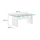 Modway - Ondine Plateau en verre Table basse - Blanc-Plusieurs finitions disponibles