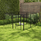PawHut Heavy Duty 8-Panel Dog Playpen with Door for Multiple Dogs - 39" H-Made of steel tube and steel wires for stability