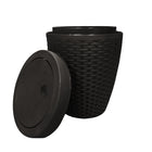 Modern Homes 7L Round Bath Bin - Brown-Size: 8.8" x 8.8" x 11.22" (22.5 x 22.5 x 28.5 cm)