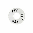 Eddie's Round Size Divider - French TTP - White Sizer with Black Print - 100 Pack-White plastic with black text