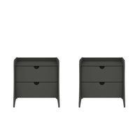 Manhattan Comfort Coney 19.68" Mid-Century Modern Nightstand 2-Piece Set - Grey-Mid-Century Modern Nightstand for Bedroom Use