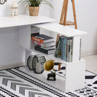 HOMCOM - Bureau en l - 47,25 po L x 43,25 po l x 29,25 po H - blanc-Panneau de particules durable avec surface en mélamine, longue durée de vie et facile à nettoyer