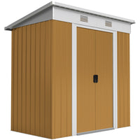 Outsunny 6' x 4' Outdoor Storage Shed - Yellow-Ample storage space
