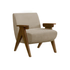 Monarch Specialties - Chaise d'Appoint Moderne du Milieu du Siècle Rembourré 31"H Avec des Pieds en Noyer Massif - Tissu Beige-Ce fauteuil d'appoint rembourré de 31"H présente un style tendance avec un tissu beige doux au toucher et un rembourrage en mousse, offrant une assise confortable pour le salon ou la chambre.