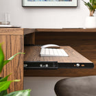 Modway - Venture En forme de L Bois Bureau - Noyer-Plateau de clavier extraitoire