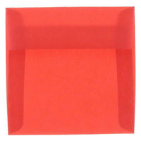 JAM Paper Square Translucent Vellum Invitation Envelopes - 6" x 6" - Primary Red - 25 Pack (PACV515)-Color: Primary Red 