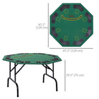 Soozier 47" 8 Player Blackjack Folding Poker Table with Cup Holders - Green-Professional Blackjack poker layout and rules on the tabletop