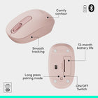 Logitech MK250 Compact Wireless Mouse & Keyboard - Rose-Worry-free battery life: enjoy 12 months of daily use before changing batteries