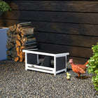 PawHut - Nichoir en Bois pour 2 Poules Maximum-Le toit en asphalte offre une protection contre la pluie et le soleil pour une utilisation en extérieur