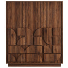 Modway Bulwark 3-Door Wardrobe Closet - Walnut-8