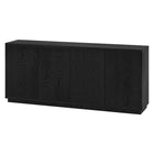 Hudson&Canal Alston 68"W Buffet Table - Black Grain-The top has a weight capacity of 75 lbs, inside storage area can hold 20 lbs on each shelf