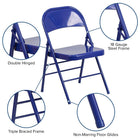 Flash Furniture – Chaise pliante en métal HERCULES COLORBURST à double pivot et triple renfort, bleu cobalt (HF3-BLUE-GG)-Deux charnières