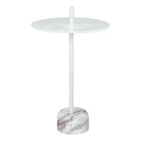 Zuo Will Side Table - White-Powder Coated Iron round shape tabletop