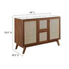 Modway Soma 48" Double Sink Bathroom Vanity - Walnut/White-Adjustable Shelves
