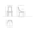 Manhattan Comfort - Lot de 4 chaises de salle à manger traditionnelles Grand 18,5 po en similicuir gris clair-Avant garni de similicuir et dos garni de velours luxueux avec rembourrage en mousse