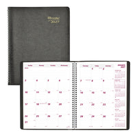 Brownline 2027 14-Month Monthly Planner Soft Cover - 11" x 8-1/2" - Black-14-Month: December 2026 to January 2028