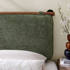 Modway Anela Wall-Mounted Chenille Upholstered Twin Headboard - Sage Walnut-Velcro Straps