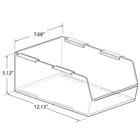 Azar - Grand bac de rangement étroit en plastique Displays - Transparent - Paquet de 4-Comprend 4 bacs pour une organisation coordonnée dans plusieurs espaces