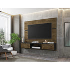 Manhattan Comfort Vernon 62.99" Mid-Century Modern Floating Entertainment Center - Rustic Brown and Black-Recommended for up to a 55" TV