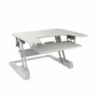 TygerClaw Sit-Stand Workstation Stand (TYDS14014)-Ergonomic keyboard tray keeps staggered height between keyboard and monitor to prevent neck strain without manual adjustments of sitting or standing