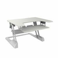 TygerClaw Sit-Stand Workstation Stand (TYDS14014)-Ergonomic keyboard tray keeps staggered height between keyboard and monitor to prevent neck strain without manual adjustments of sitting or standing