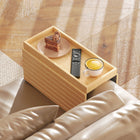 HOMCOM - Plateau d’accoudoir de canapé pliable en bambou pour boissons - bois naturel-Conception flexible et base antidérapante pour éviter les déversements et protéger votre canapé 