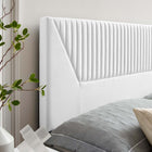 Modway Patience Channel Tufted Performance Velvet Full/Queen Headboard - White-Stain-Resistant Fabric