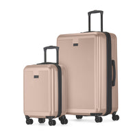 Bugatti Singapore 2-Piece Hardside Luggage Set - Metallic Pink-Made from a durable blend of ABS and polycarbonate composite, perfect for travelers seeking both style and functionality