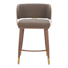 Zuo Brew Counter Stool - Brown/Walnut-Plush and durable faux leather fabric