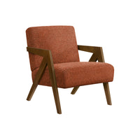Monarch Specialties - Chaise d'Appoint Moderne du Milieu du Siècle Rembourré 30"H Avec des Pieds en Noyer Massif - Tissu Rouge-Ce fauteuil d'appoint rembourré de 30"H présente un tissu rouge doux au toucher avec un rembourrage en mousse, offrant une assise confortable qui s'intègre parfaitement dans un salon ou une chambre.