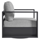 Modway Tahoe Outdoor Powder-Coated Aluminum Swivel Armchair - Grey-360-Degree Swivel Base