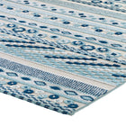 Modway - Reflect Cadhla Treillis Géométrique Abstrait Vintage Tapis intérieur et extérieur de 8 pi l x 10 pi L - Ivoire et bleu-8