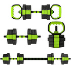 Soozier - Ensemble D’Haltères Réglables 4-En-1 - Ensemble De Poids Libres 44 Lb - Vert-Ensemble 4-en-1 de 44 lb (20 kg) : haltères, barres, kettlebells et poignées pour pompes  