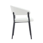Manhattan Comfort Belle 22.4" Modern Textured Leatherette Upholstered Dining Chair - White - Set of 4-Made to Last. Commercial Grade Product