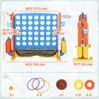 Qaba 4 in 1 Kids Jumbo Connect 4 Game Set with Basketball, Ring Toss, Golf - Multicoloured-Multiple games help develop logic, coordination, and patience through active play 