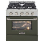 Kucht 30" KDF Series Pro Style Propane Gas Dual Fuel Range - Stainless Steel/Olive Green-Extra-large convection oven with 4.2 cu. ft. capacity, featuring a 5-rack configuration and oversized oven window for enhanced visibility and flexible cooking