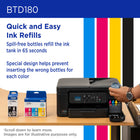 Brother BTD180BKS Genuine Ink Bottle - High Yield - Black-Compatible with the following Brother INKvestment Tank printers: MFC-T580DW, MFC-T780DW, and MFC-T980DW