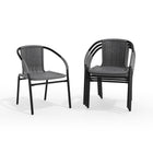 Flash Furniture - Chaise empilable de restaurant en rotin gris pour intérieur et extérieur-Les renforts transversaux offrent une stabilité supplémentaire.