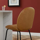 Modway - Scoop Jambe en acier revêtu de poudre noire Cuir végane Tabouret de comptoir - Tan-Vintage Glamour Style