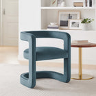 Modway - Winslow Performance Velvet Chaise d’accent en tonneau - Cadet Blue-Tissu de velours Performance