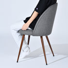 Furniture R – Chaise de salle à manger en velours, gris, paq./2-Capacité de 280 lb