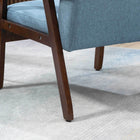 HOMCOM - Fauteuil d’appoint moderne avec siège rembourré - pieds en bois pour chambre - bleu-Dimensions du dossier : 21,7 po l x 3,1 po P x 15,9 po H (55 x 8 x 40,5 cm) 

