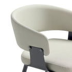 Manhattan Comfort Luce 22" Modern Textured Leatherette Upholstered Dining Chair - Oatmeal - Set of 2-Curved Wraparound Open Backrest Provides Ergonomic Support