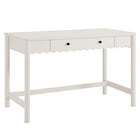 Modway Emmeline 47.64" 1-Drawer Scallop Writing Desk - White-Versatile Writing Desk