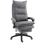 Vinsetto High Back Recliner Office Chair with Footrest-Ergonomic line design with extra thick double-tier padding, provides extra comfort