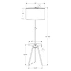 Monarch Specialties - Luminaire - 63 po H Lampadaire - Métal Noir - Abat-Jour Ivoire / Crème - Contemporain-L'interrupteur à 3 voies fonctionne avec une ampoule triphasée standard (non incluse) jusqu'à 150 W pour ajuster l'éclairage et créer l'ambiance que vous souhaitez dans votre salon, votre chambre ou votre bureau