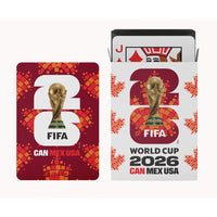 FIFA WORLD CUP 2026 - Cartes à jouer en PVC - Couleurs assorties - Lot de 50-Identité visuelle officielle : Comporte les logos officiels de la Coupe du Monde de la FIFA 2026 sur fond rouge