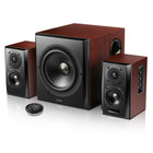 Edifier S350DB Bluetooth Bookshelf Speakers with 8" Subwoofer - Brown-Deep, rich lows are a highlight with this 8" bass unit. Get sound that really shaking things up