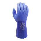 Atlas Full PVC Coating Extra Rough Finish 12" Gauntlet Glove - Cotton Liner - Blue - XLarge-Triple dipped PVC 