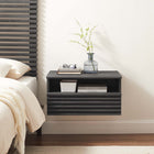 Modway Render Wall-Mount Nightstand - Charcoal-Full-Extension Glide Drawer